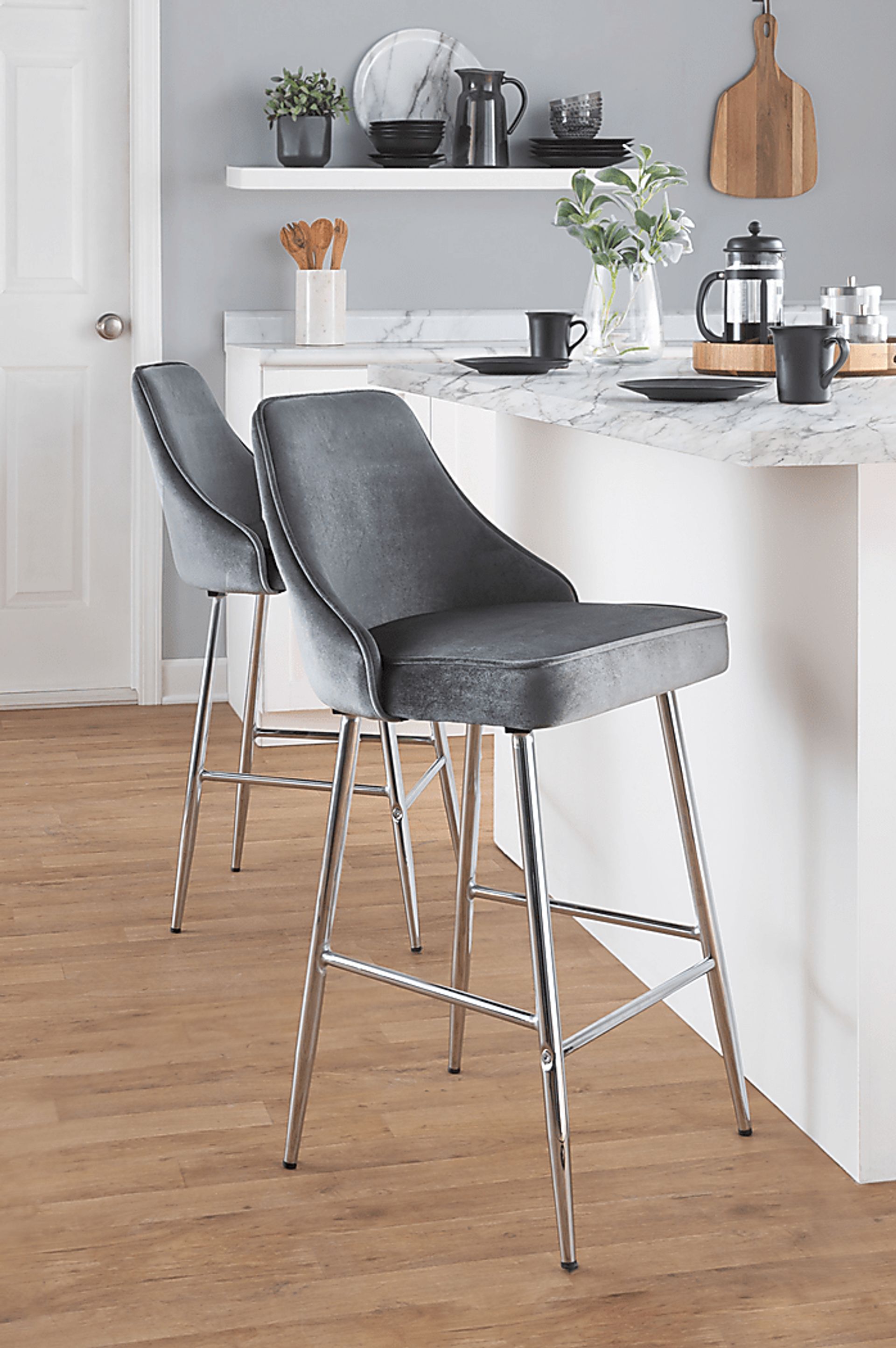 Mairie IV Blue Counter Height Stool, Set of 2 - Image 2