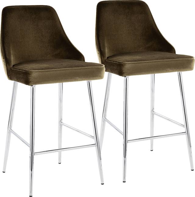 Mairie IV Green Counter Height Stool, Set of 2 - Thumbnail - Image 1