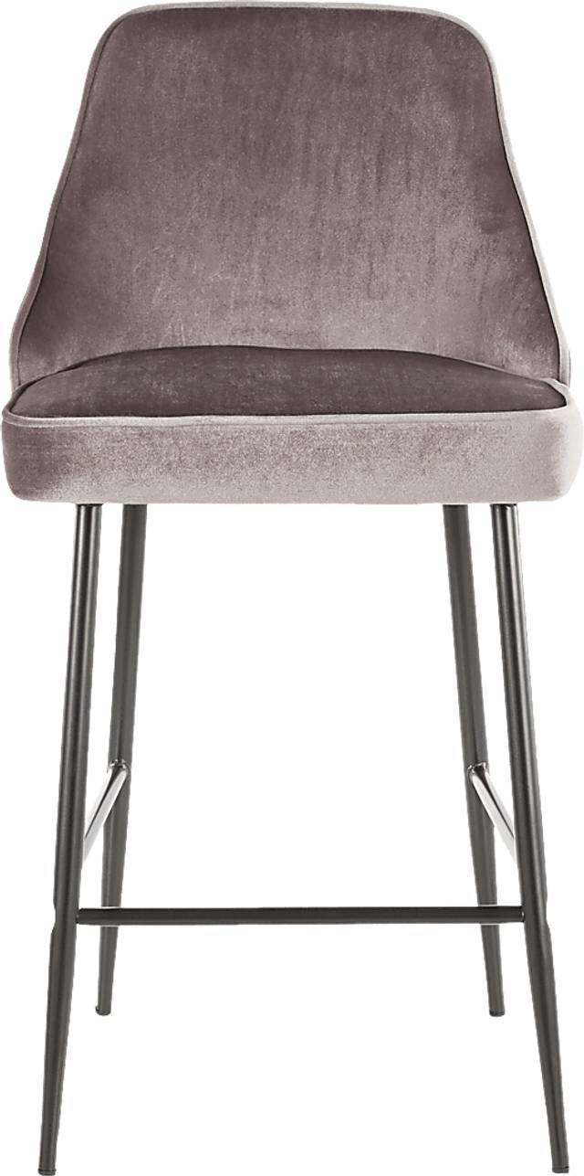 Mairie Silver Plush Black Metal Counter Height Stool, Set of 2 - Thumbnail - Image 3