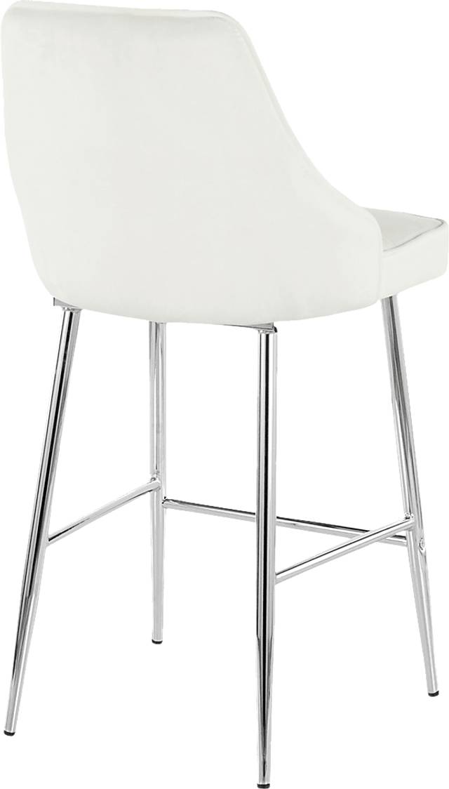 Mairie White Plush Counter Height Stool, Set of 2 - Thumbnail - Image 2