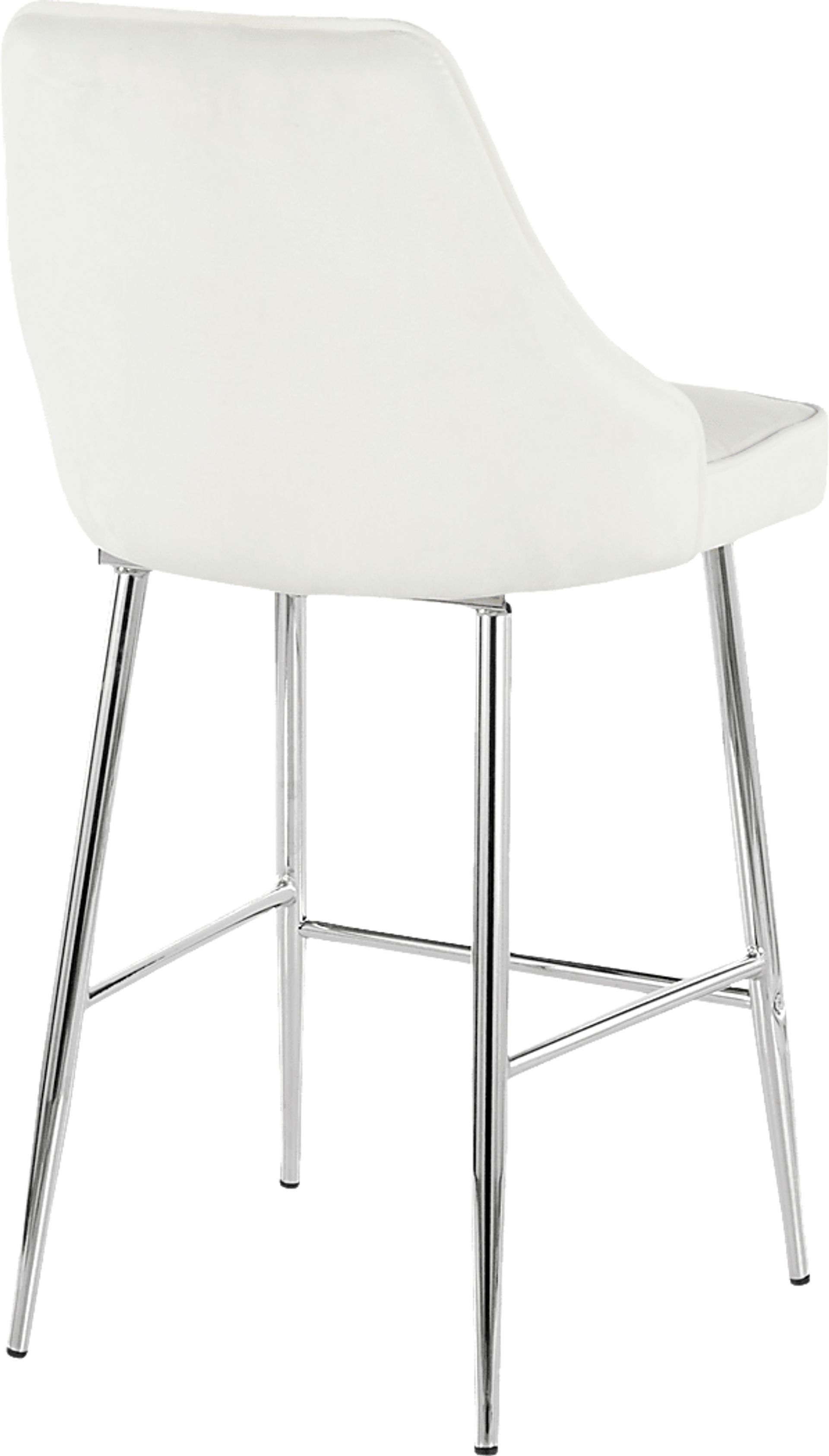 Mairie White Plush Counter Height Stool, Set of 2 - Image 2
