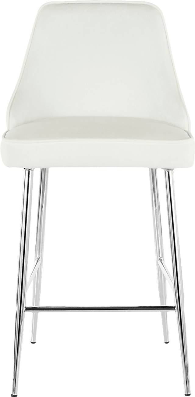 Mairie White Plush Counter Height Stool, Set of 2 - Thumbnail - Image 3