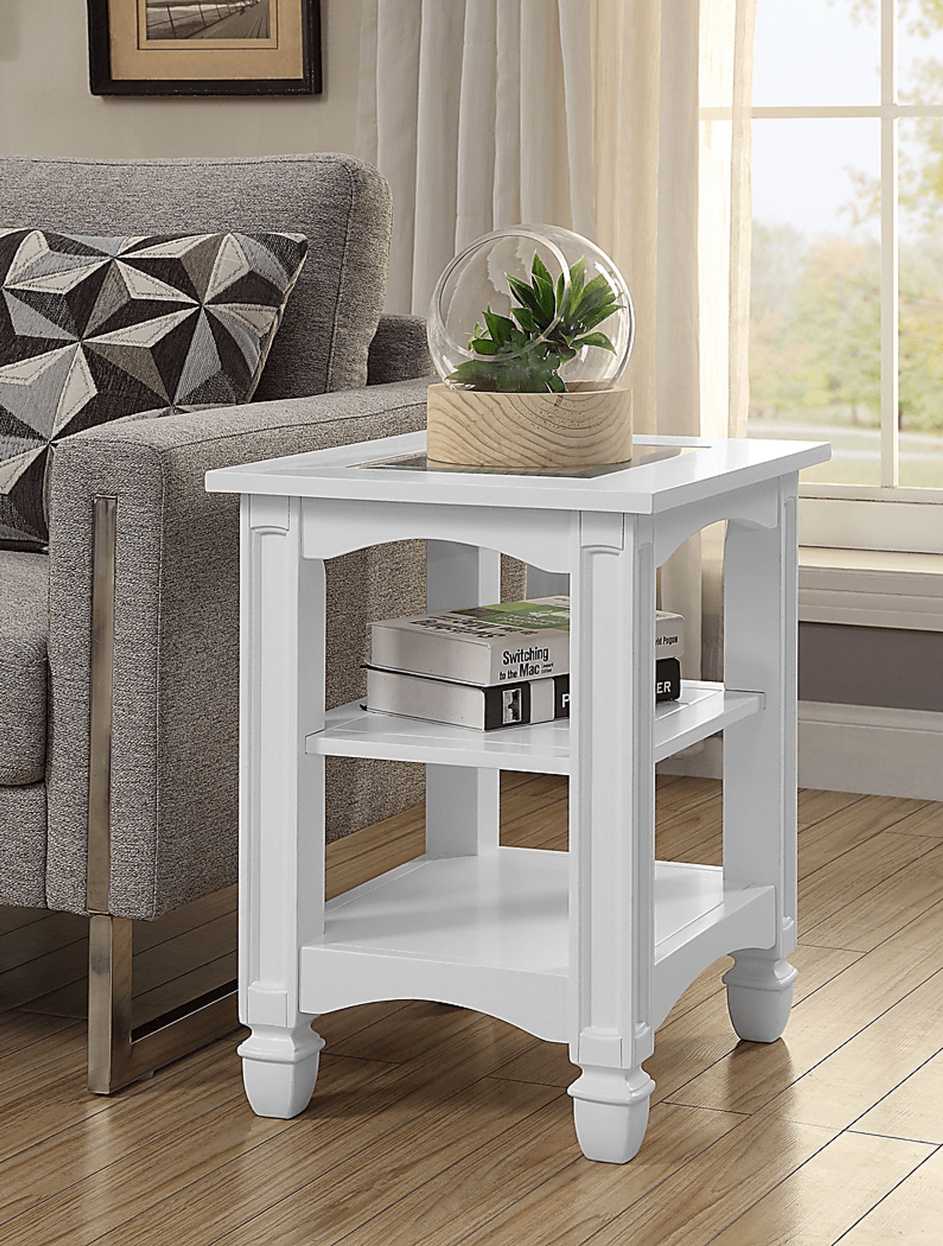 Maisie White Chairside Table - Image 2