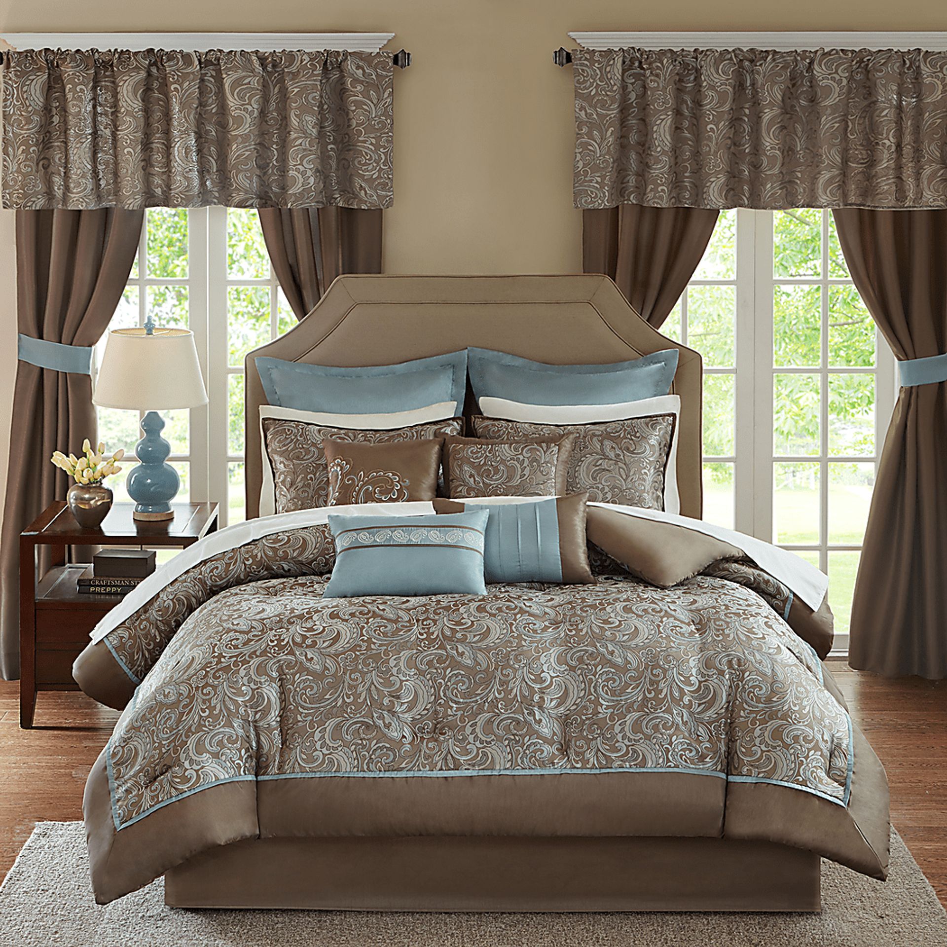 Maitha Blue 24 Pc California King Room in a Bag - Image 1