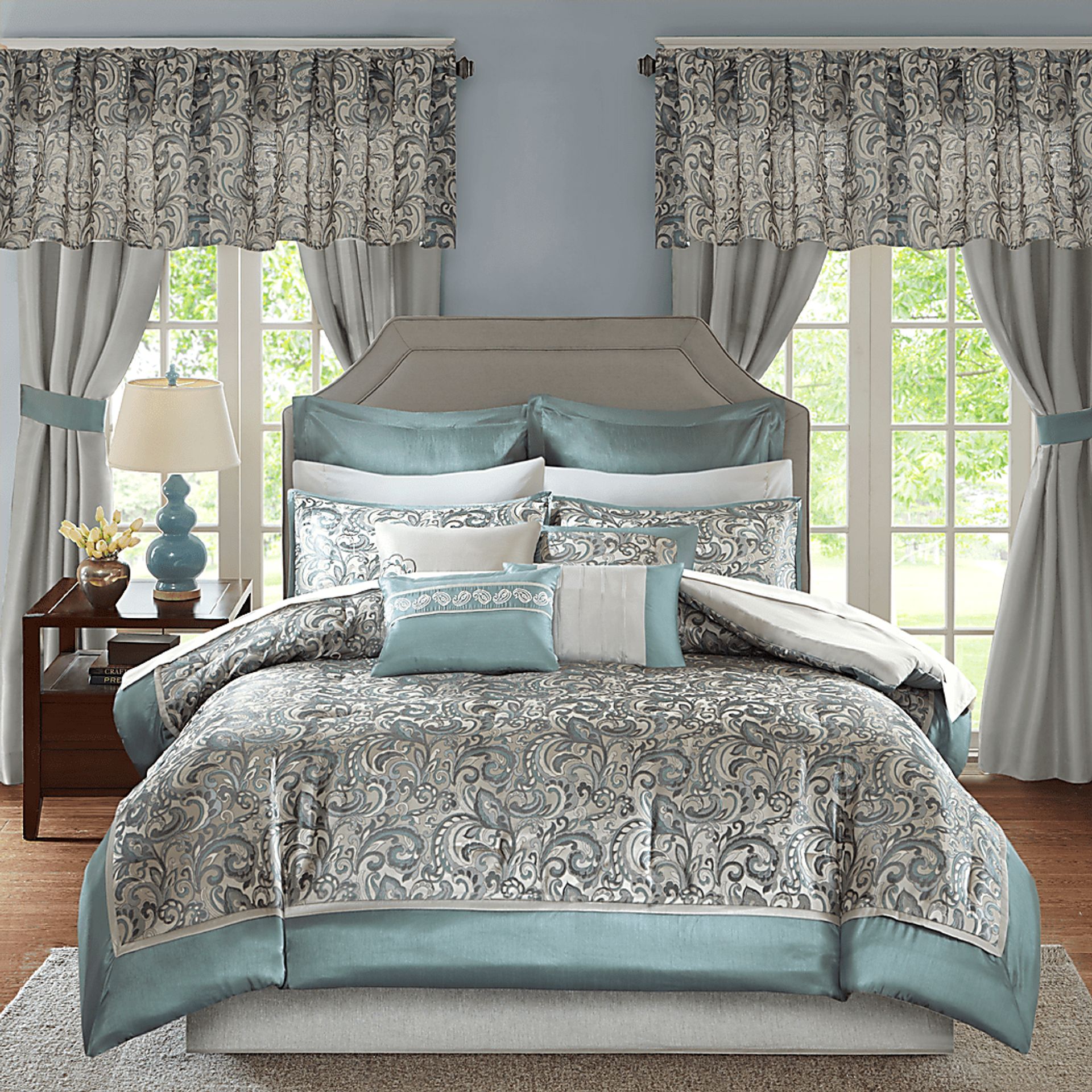 Maitha Teal 24 Pc King Room in a Bag - Image 1