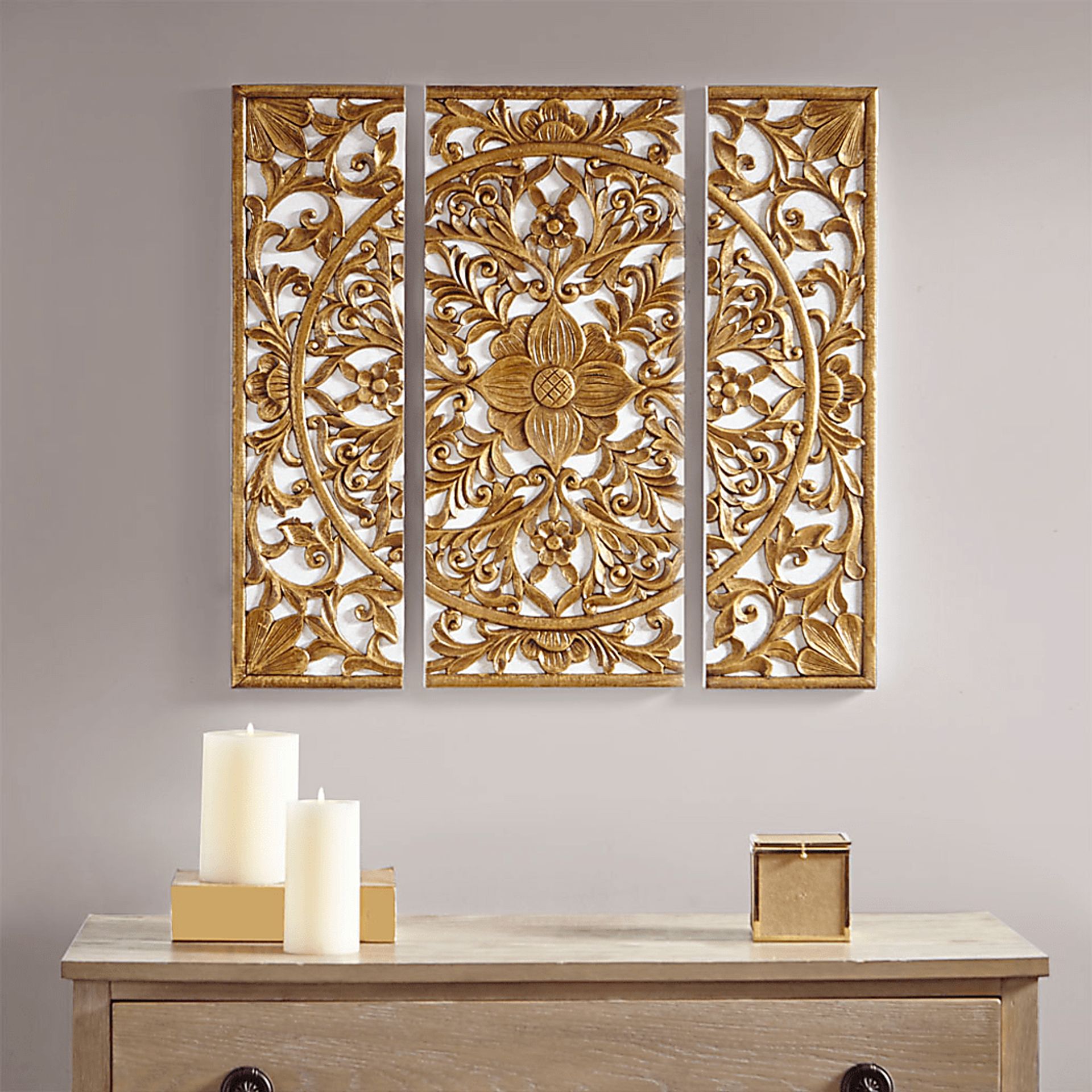 Maive Artwork Gold Artwork, Set of 3 - Image 2