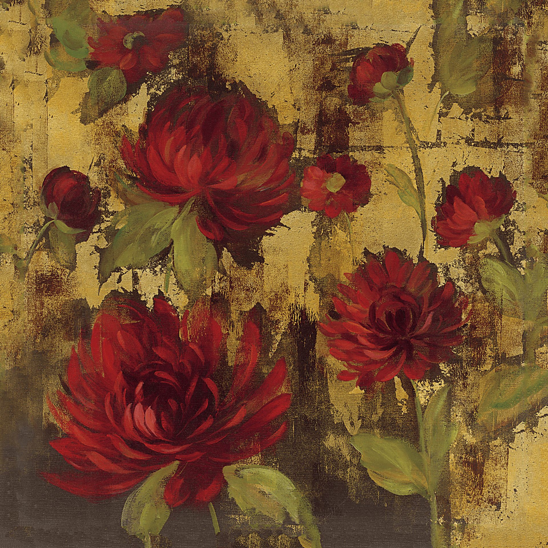 Majestic Dahlias 5' Square Canvas Artwork - Image 1