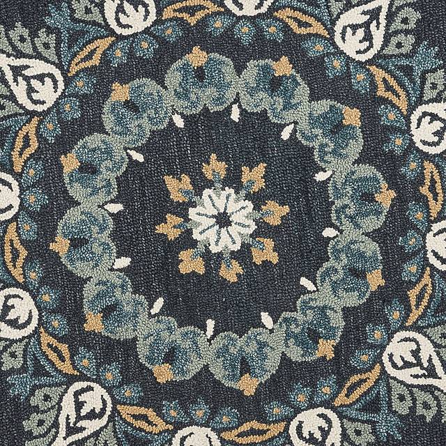 Makda Black 4' Round Rug - Thumbnail - Image 3