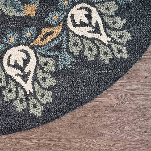 Makda Black 4' Round Rug - Thumbnail - Image 7