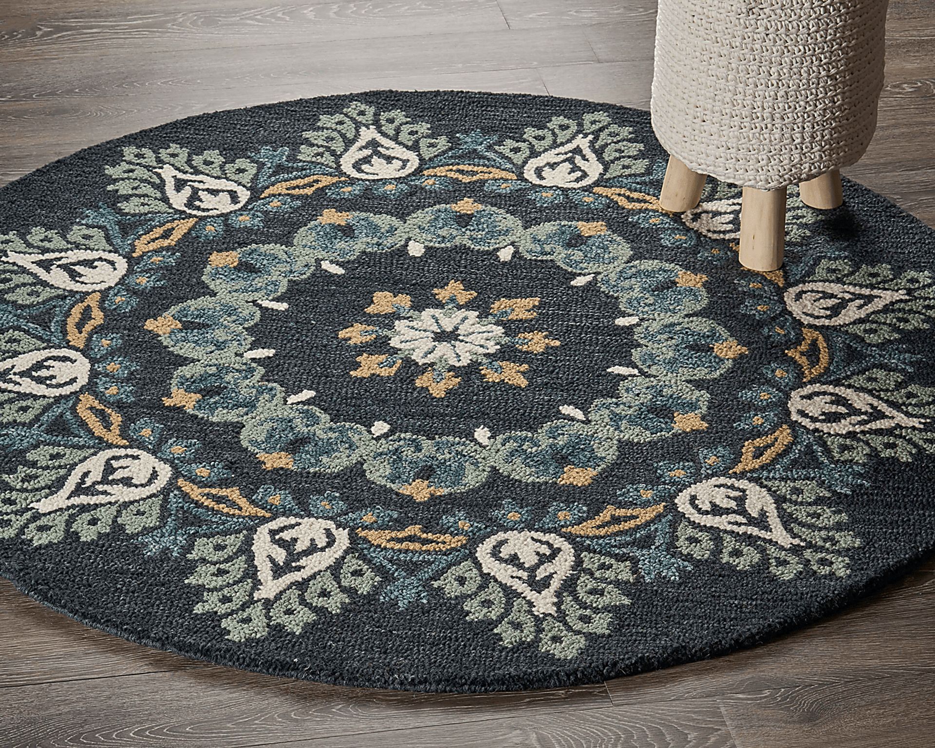 Makda Black 6' Round Rug - Image 9