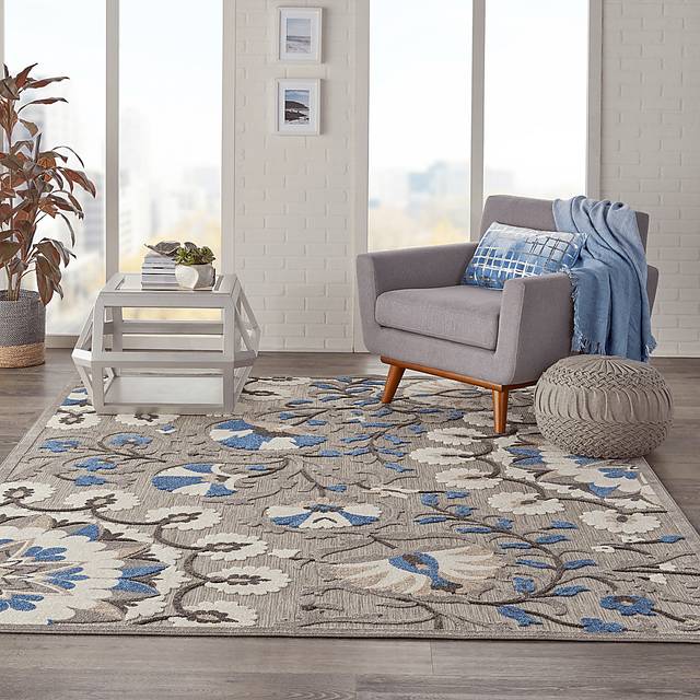 Makisha Gray 5' x 8' Indoor/Outdoor Rug - Thumbnail - Image 12