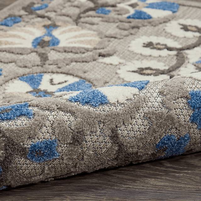 Makisha Gray 5' x 8' Indoor/Outdoor Rug - Thumbnail - Image 2