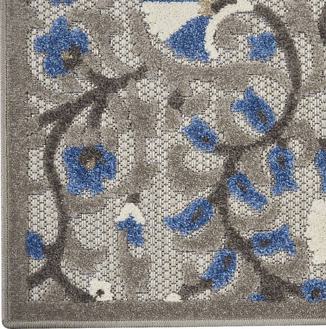 Makisha Gray 5' x 8' Indoor/Outdoor Rug - Thumbnail - Image 4