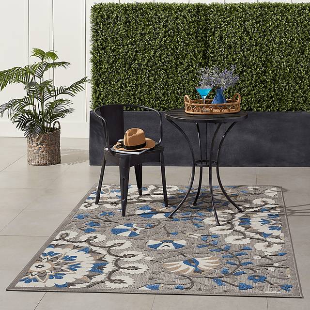Makisha Gray 5' x 8' Indoor/Outdoor Rug - Thumbnail - Image 8