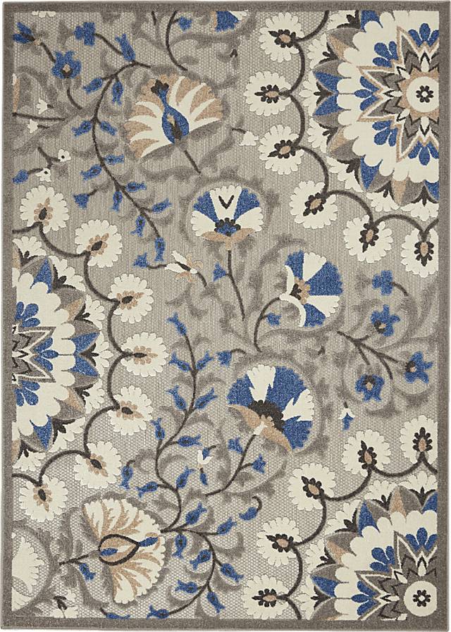 Makisha Gray 5' x 8' Indoor/Outdoor Rug - Thumbnail - Image 1