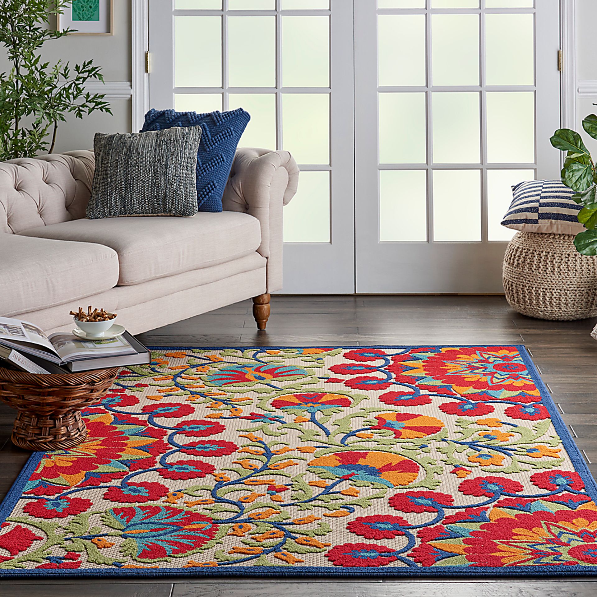 Makisha Red 5' x 8' Indoor/Outdoor Rug - Image 12