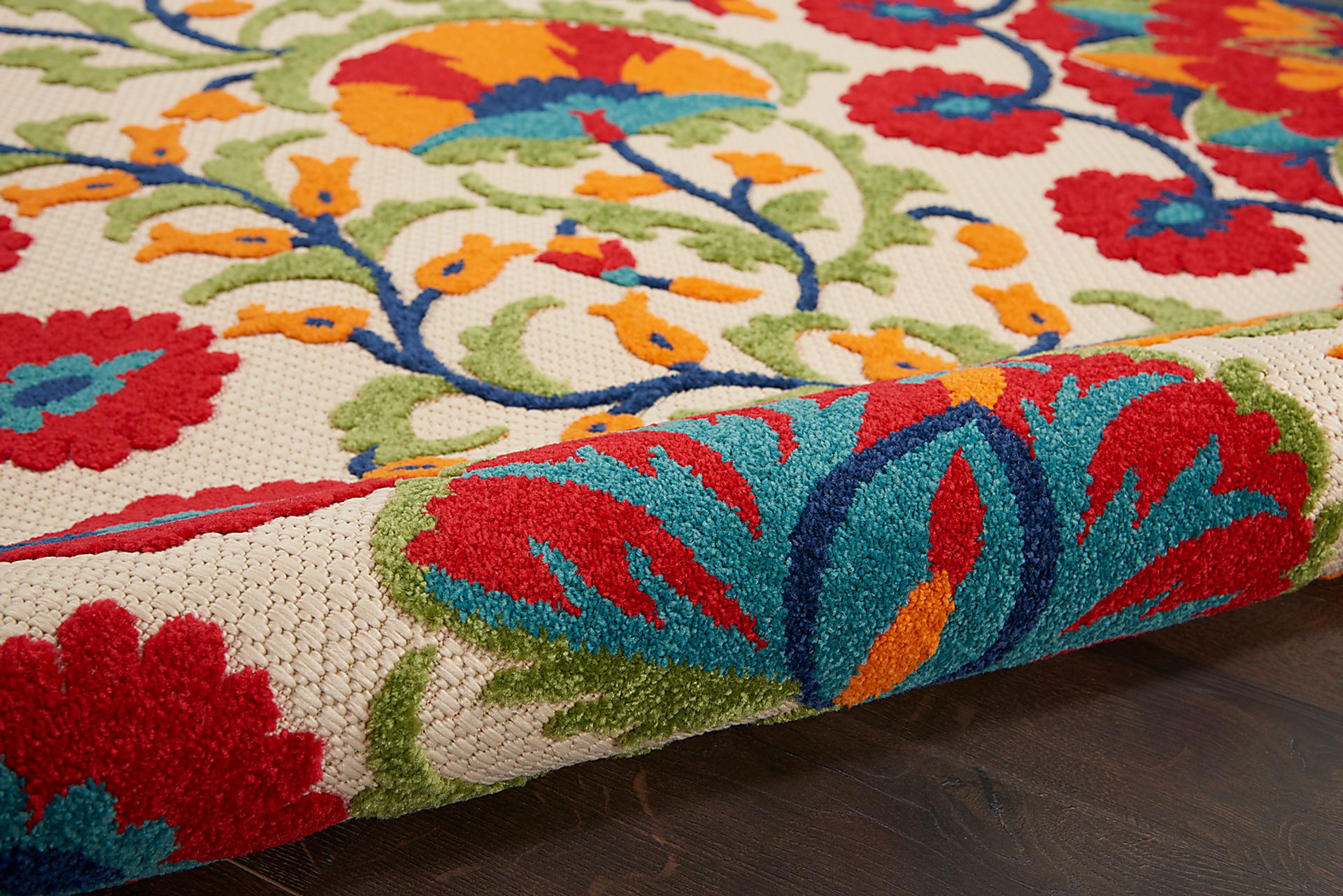 Makisha Red 5' x 8' Indoor/Outdoor Rug - Image 2