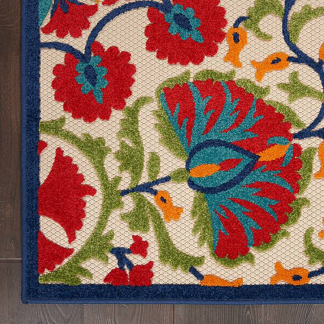 Makisha Red 5' x 8' Indoor/Outdoor Rug - Thumbnail - Image 3