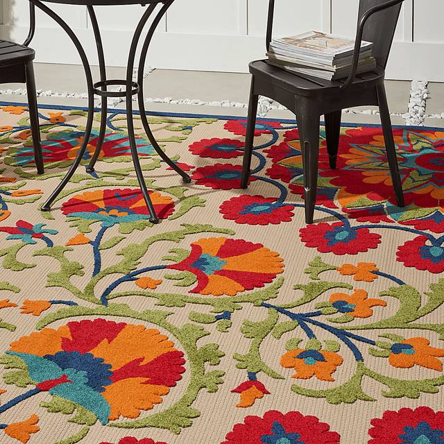 Makisha Red 5' x 8' Indoor/Outdoor Rug - Thumbnail - Image 9