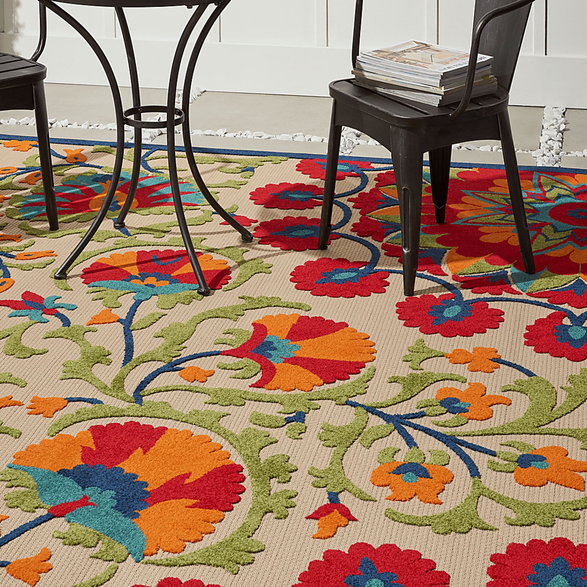 Makisha Red 5' x 8' Indoor/Outdoor Rug - Image 9