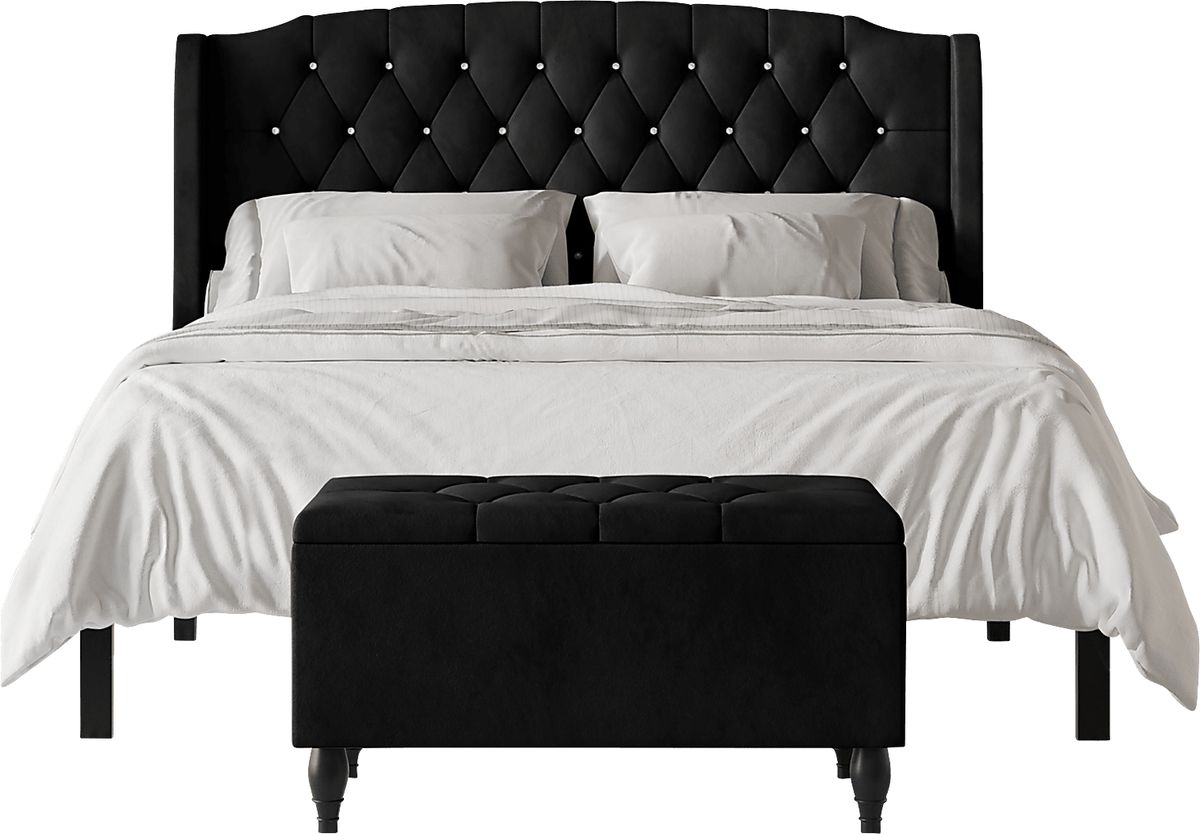 Malachi Black Black,Colors Polyester Fabric King Bed Storage | Rooms to Go