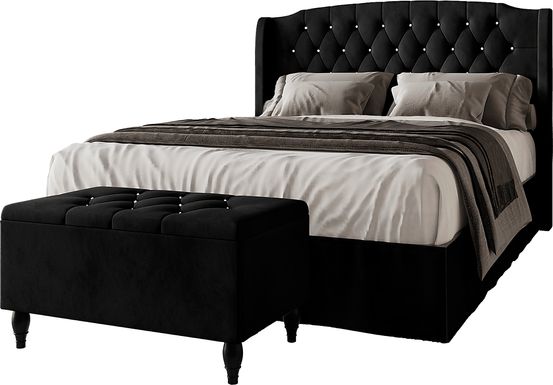 Malachi Black Queen Bed with Storage