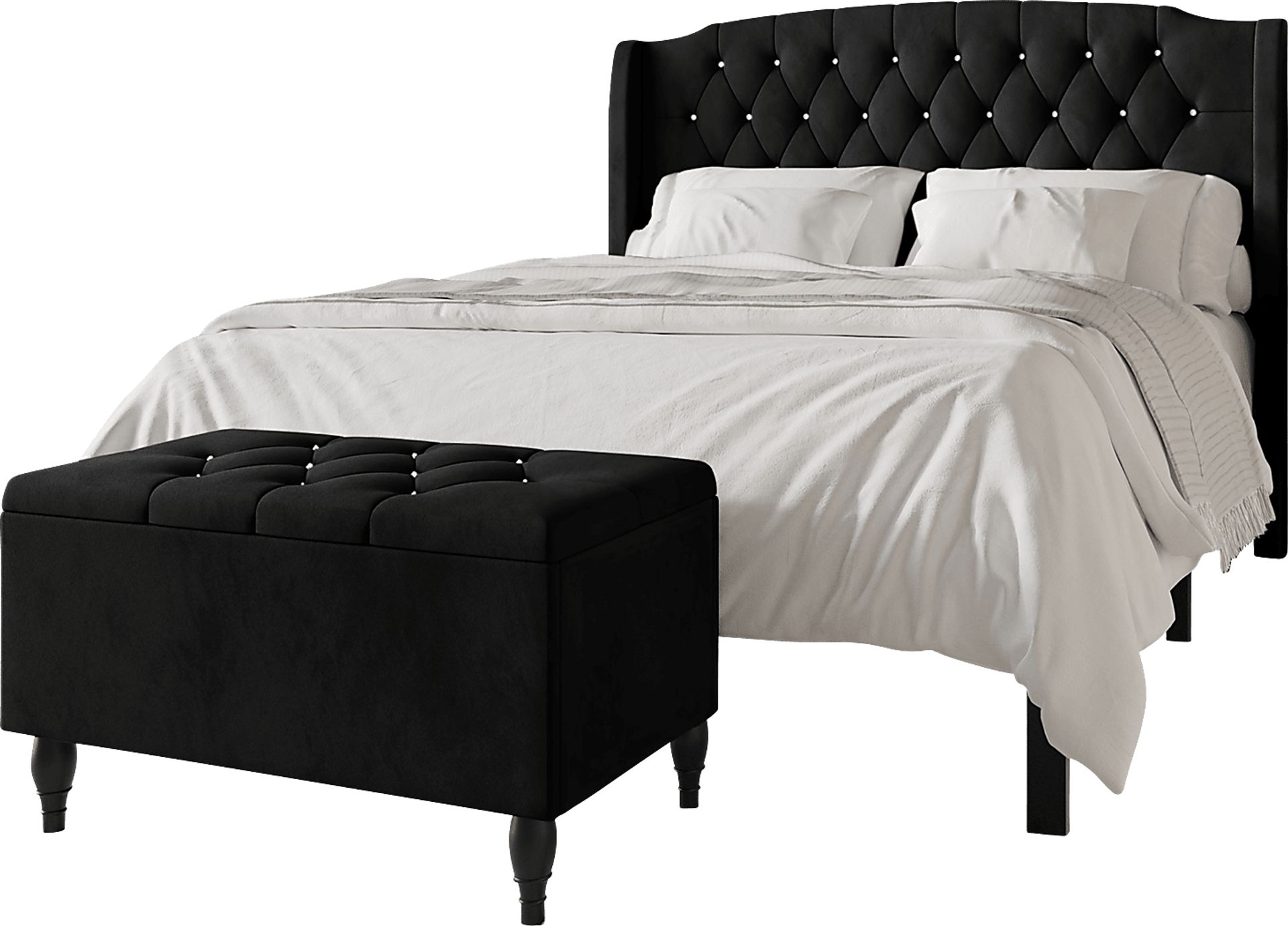 Malachi Black Twin with Storage - Image 1