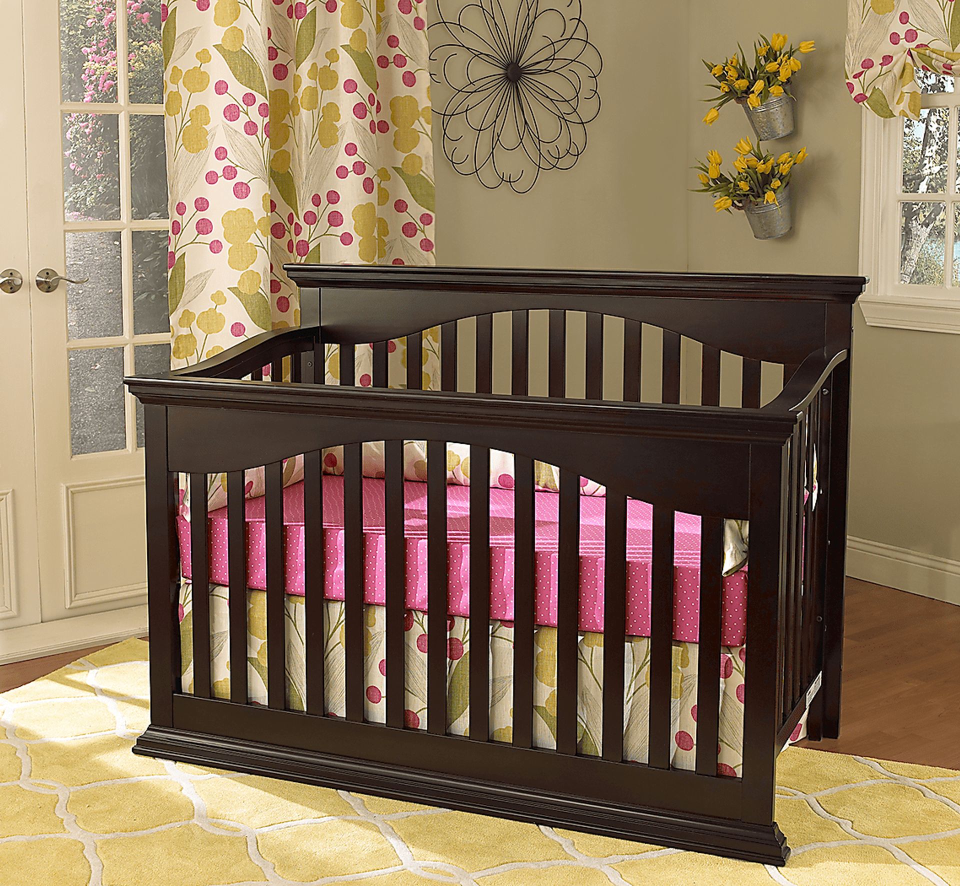 Malachi Espresso Convertible Crib with Toddler Rail - Image 2