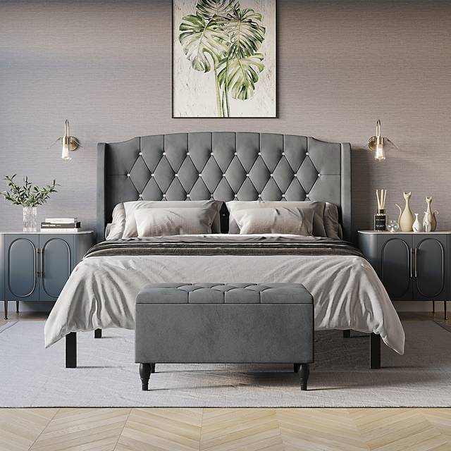 Malachi Gray Full Bed with Storage - Thumbnail - Image 2