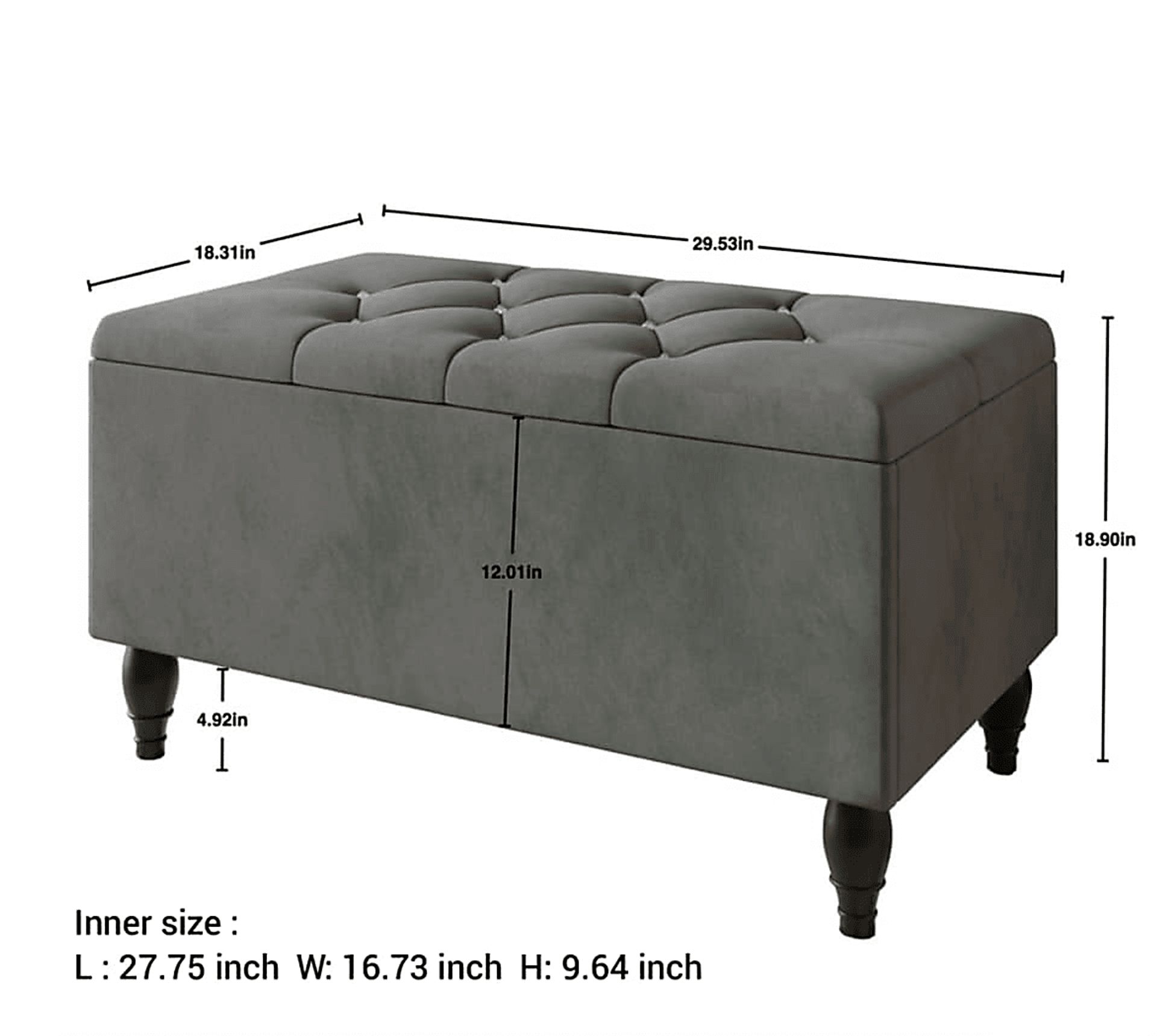 Malachi Gray King Bed with Storage - Image 12