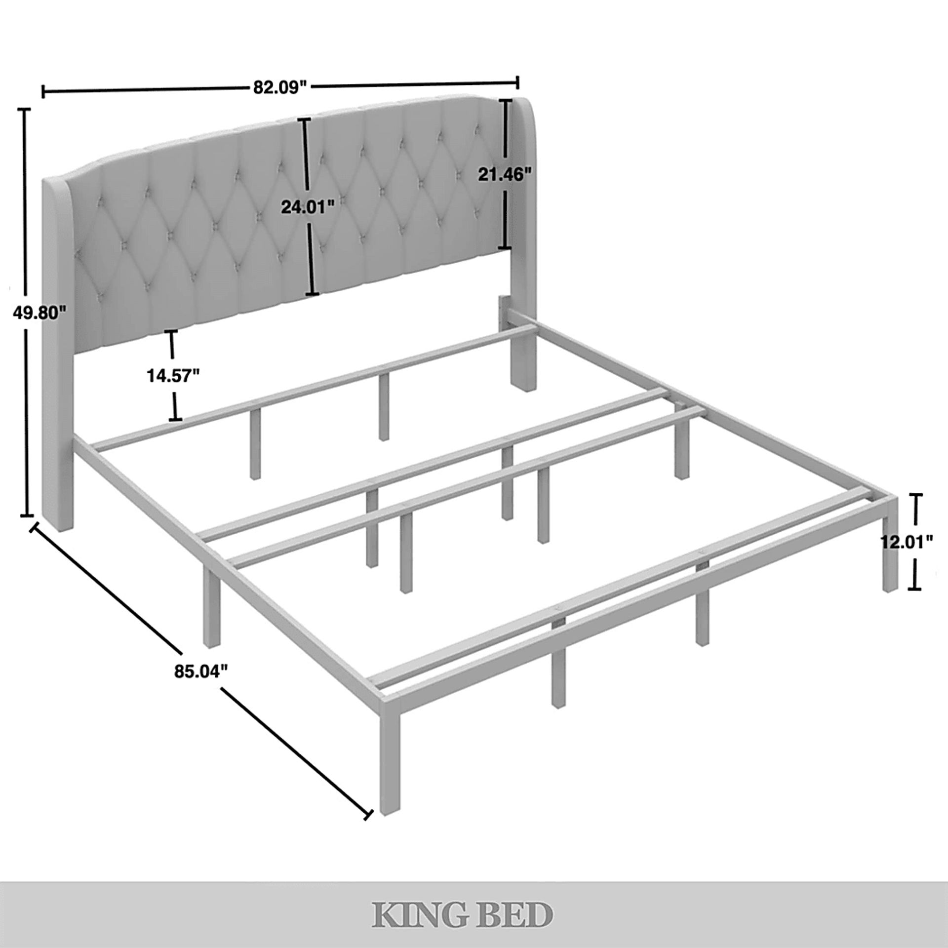 Malachi Gray King Bed with Storage - Image 13