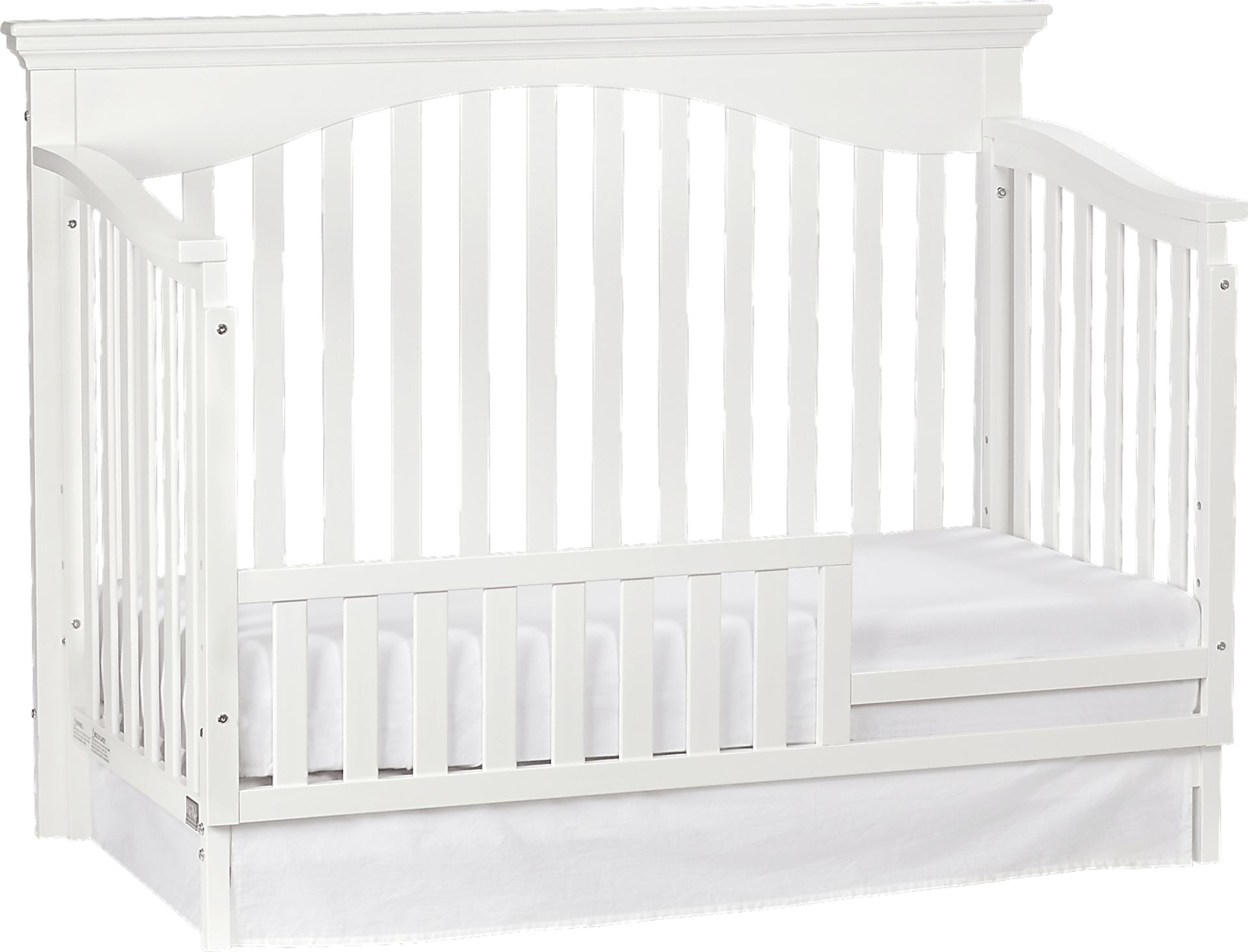 Malachi White Convertible Crib with Toddler Rail - Image 4