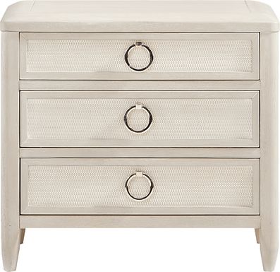 Maldive White 3-Drawer Nightstand