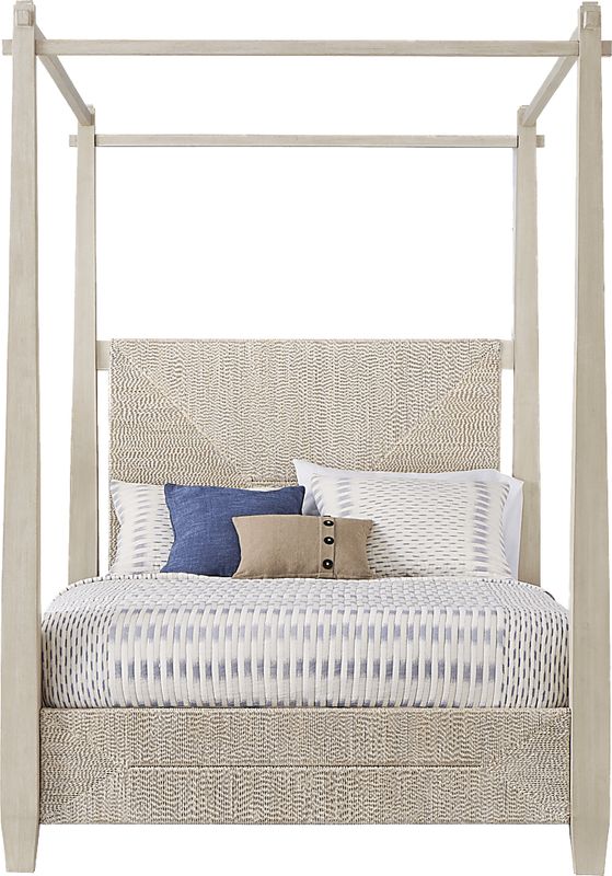 Maldive White 3 Pc Queen Poster Bed