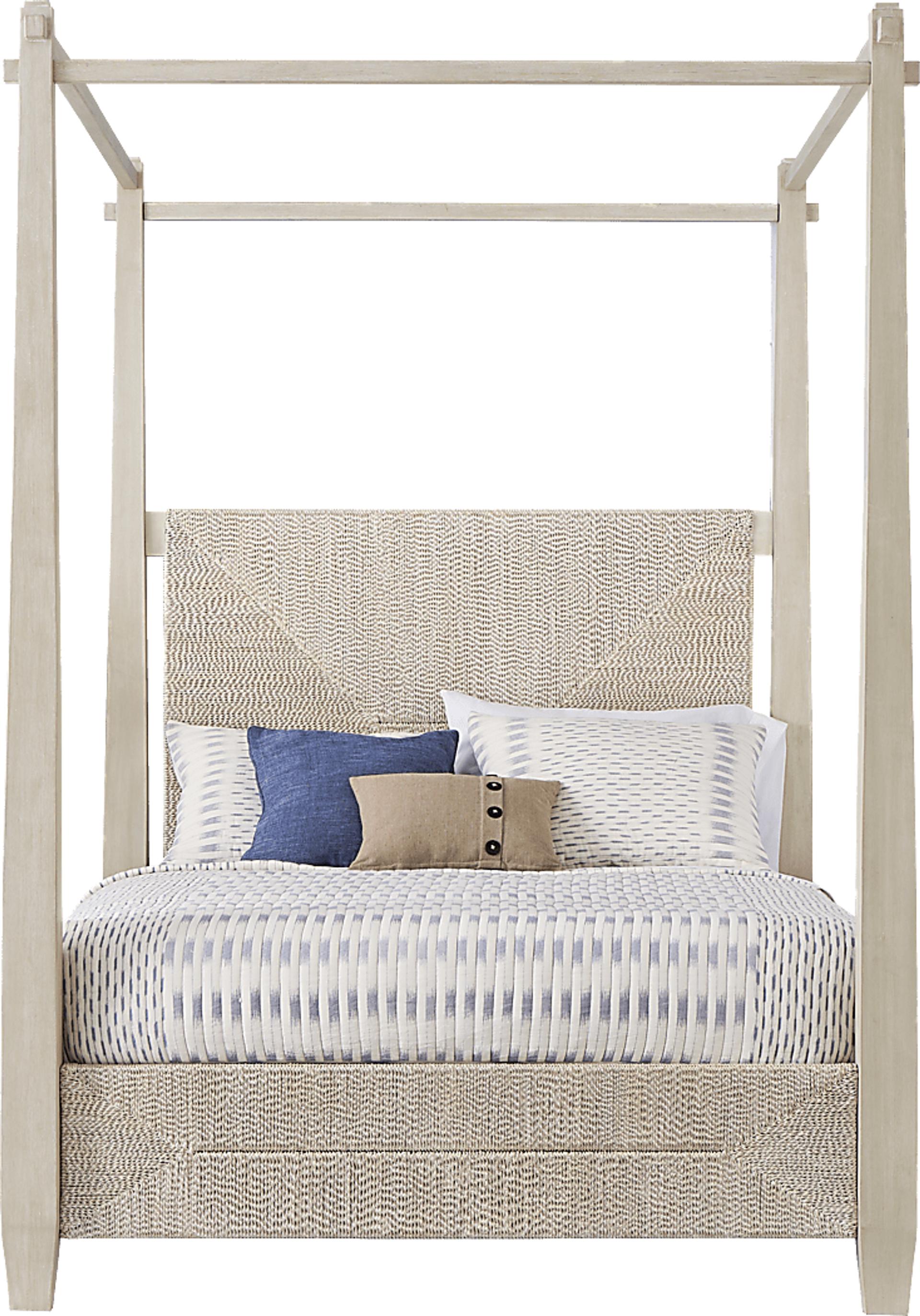 Maldive White 3 Pc Queen Poster Bed