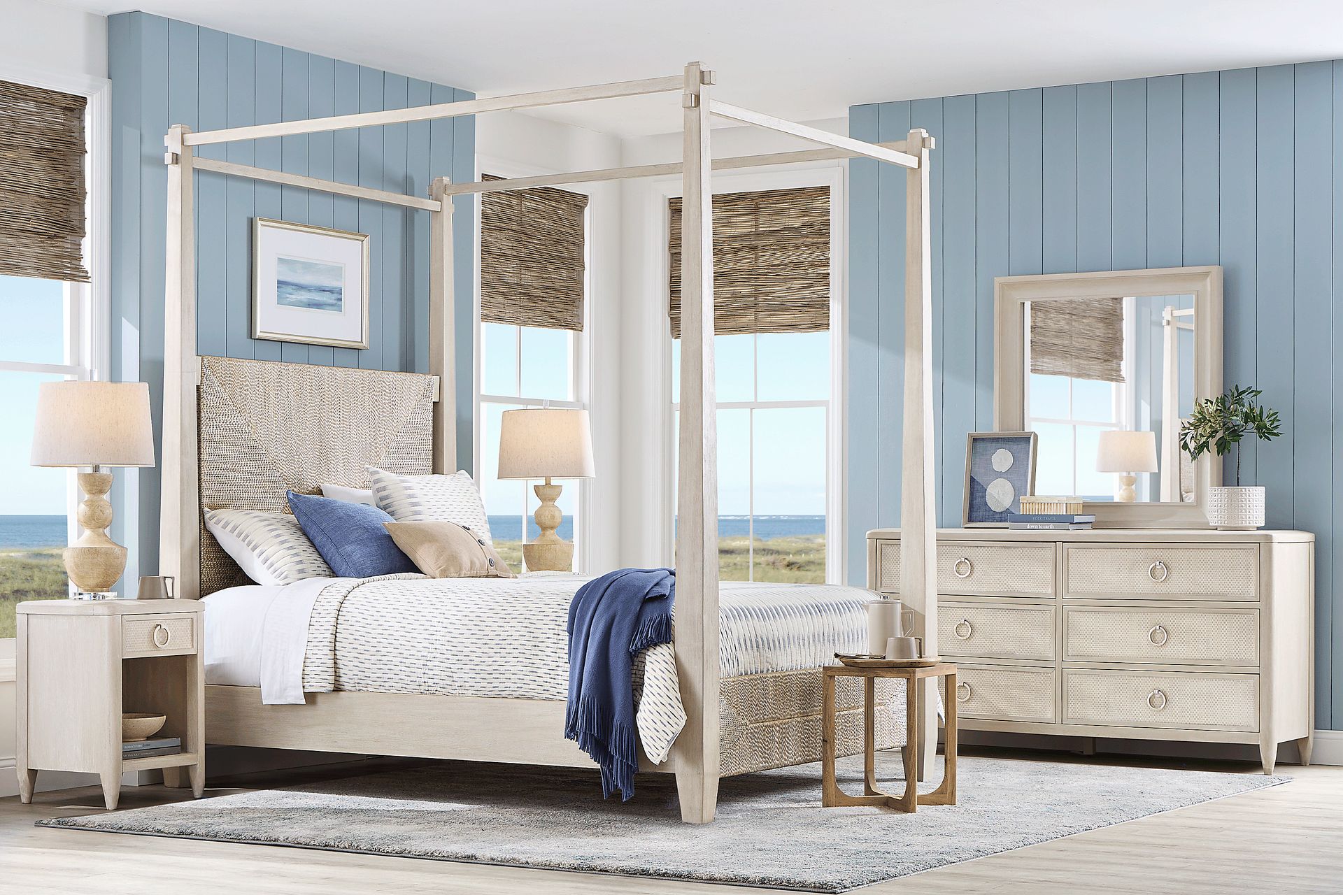 Maldive White 7 Pc Queen Poster Bedroom - Image 1