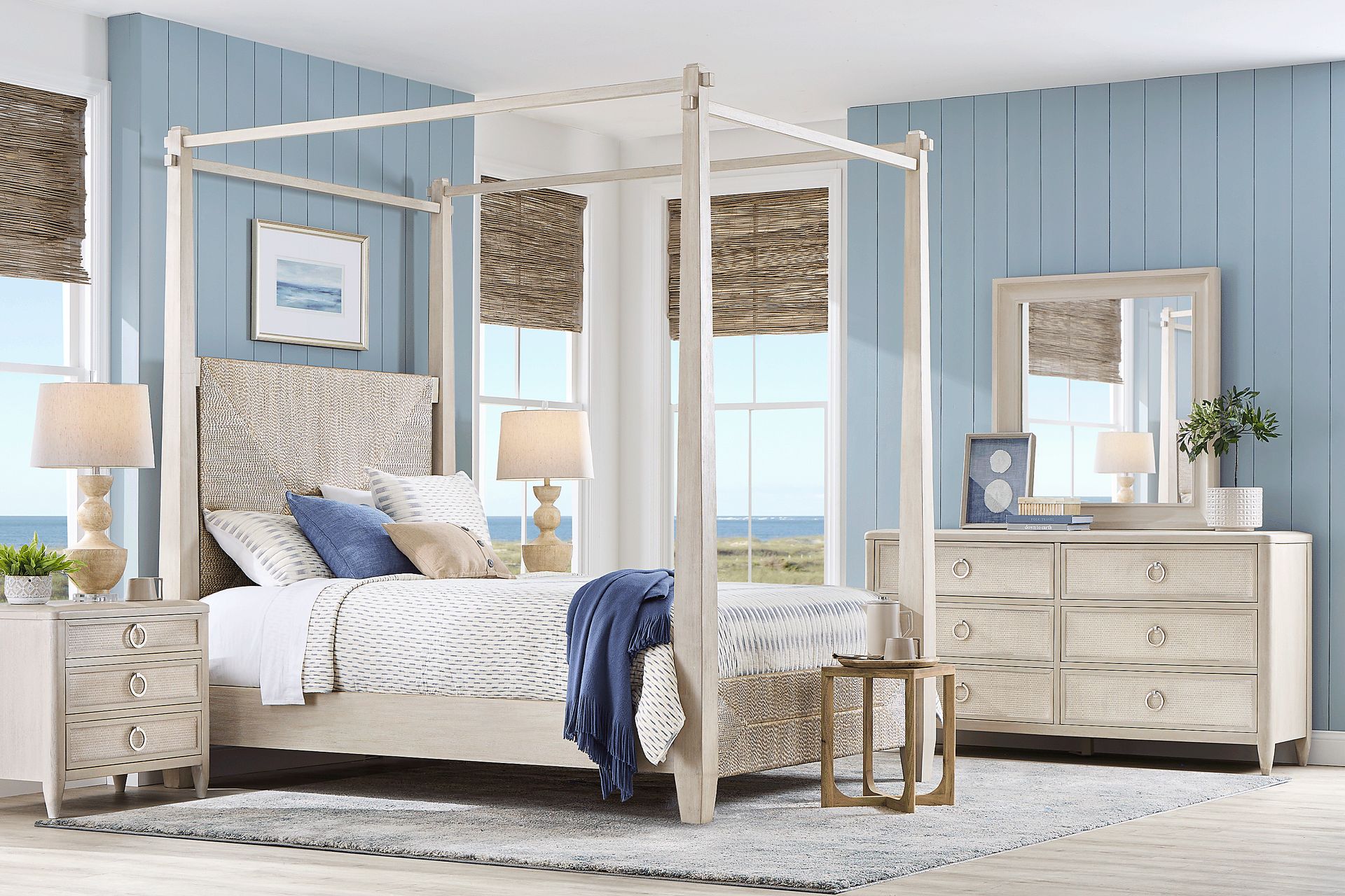 Maldive White 7 Pc Queen Poster Bedroom - Image 1
