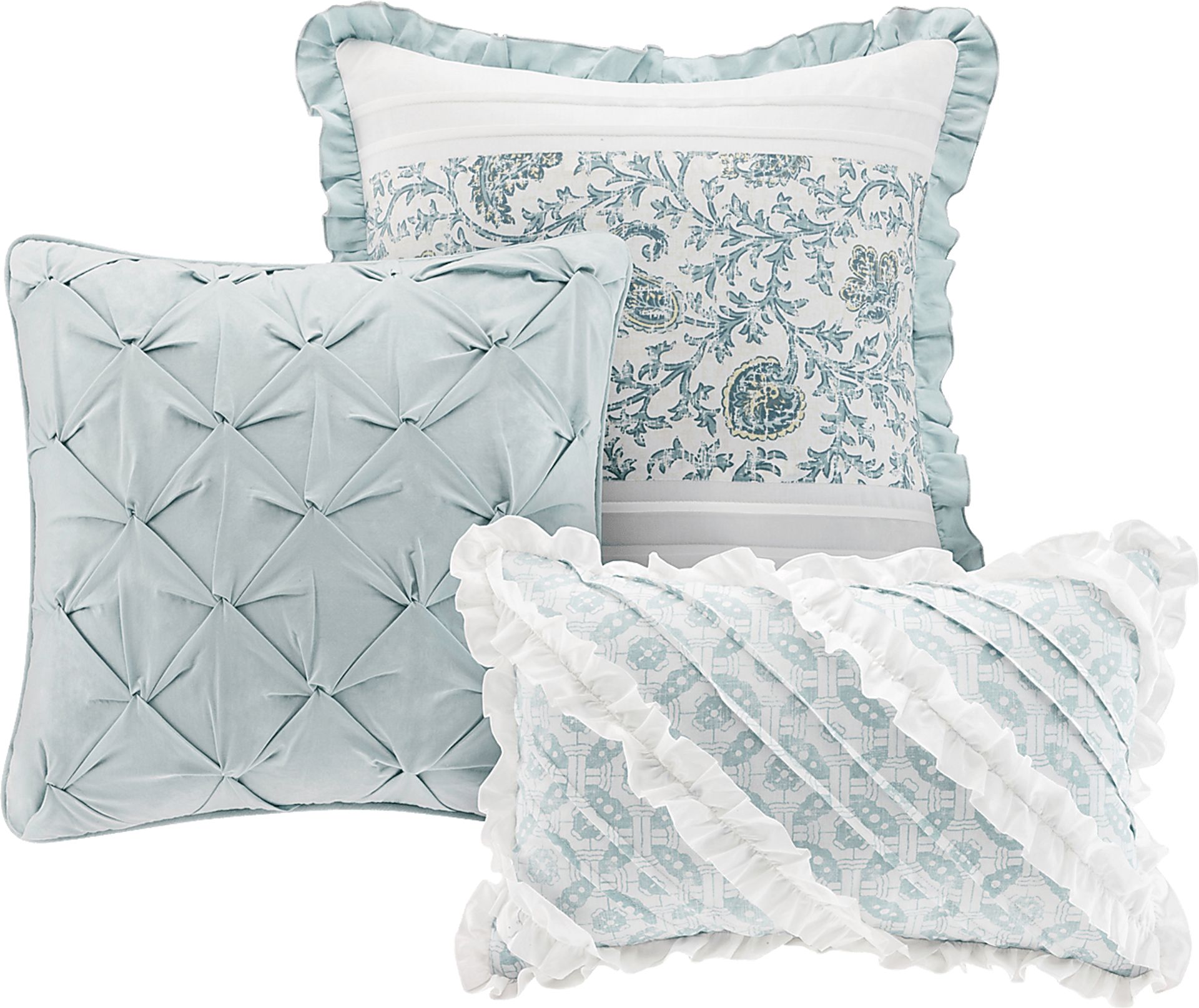 Malia Blue 9 Pc King Comforter Set - Image 5