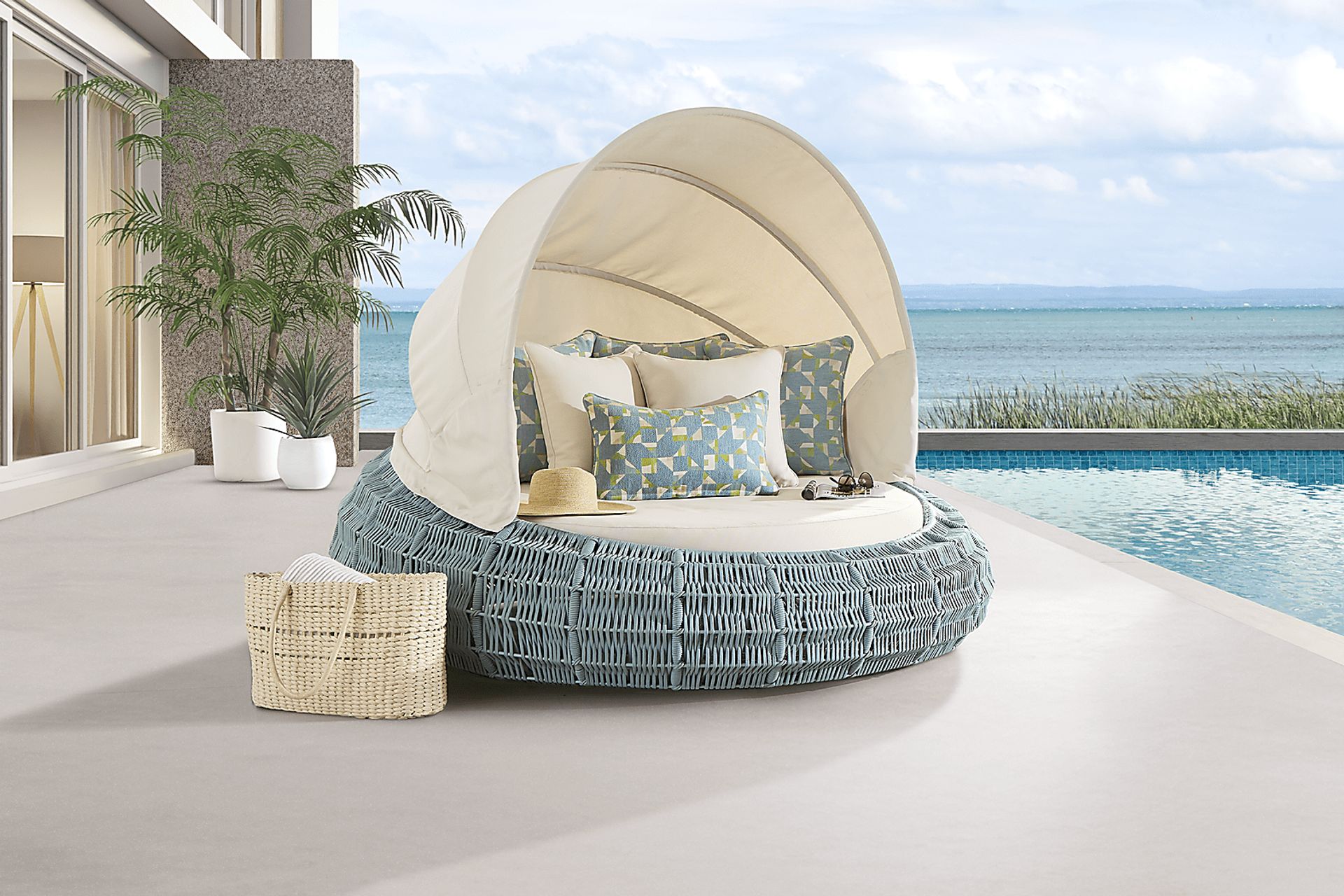 Malibu Teal Outdoor Daybed - Image 5