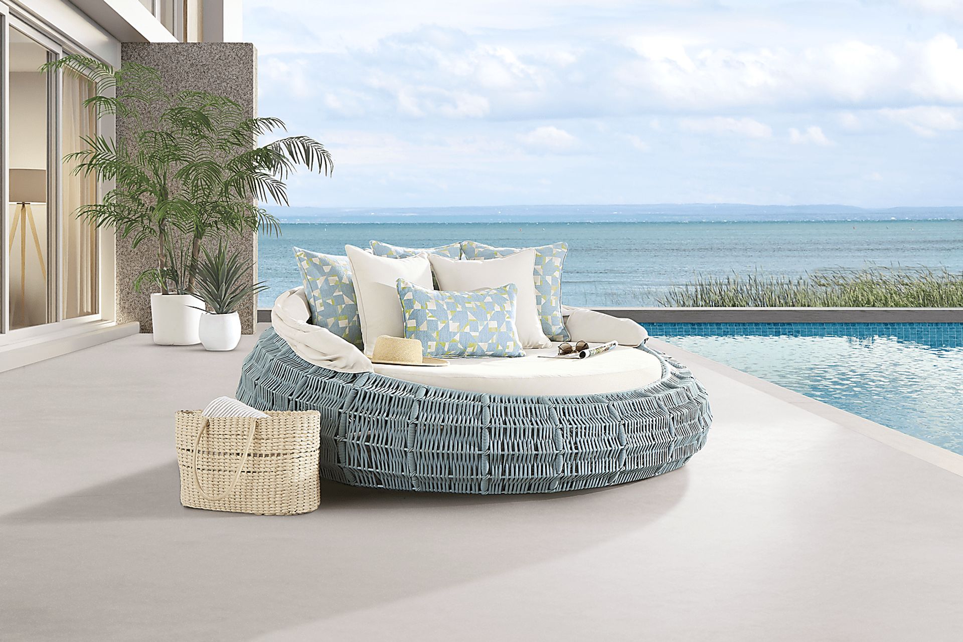 Malibu Teal Outdoor Daybed - Image 6
