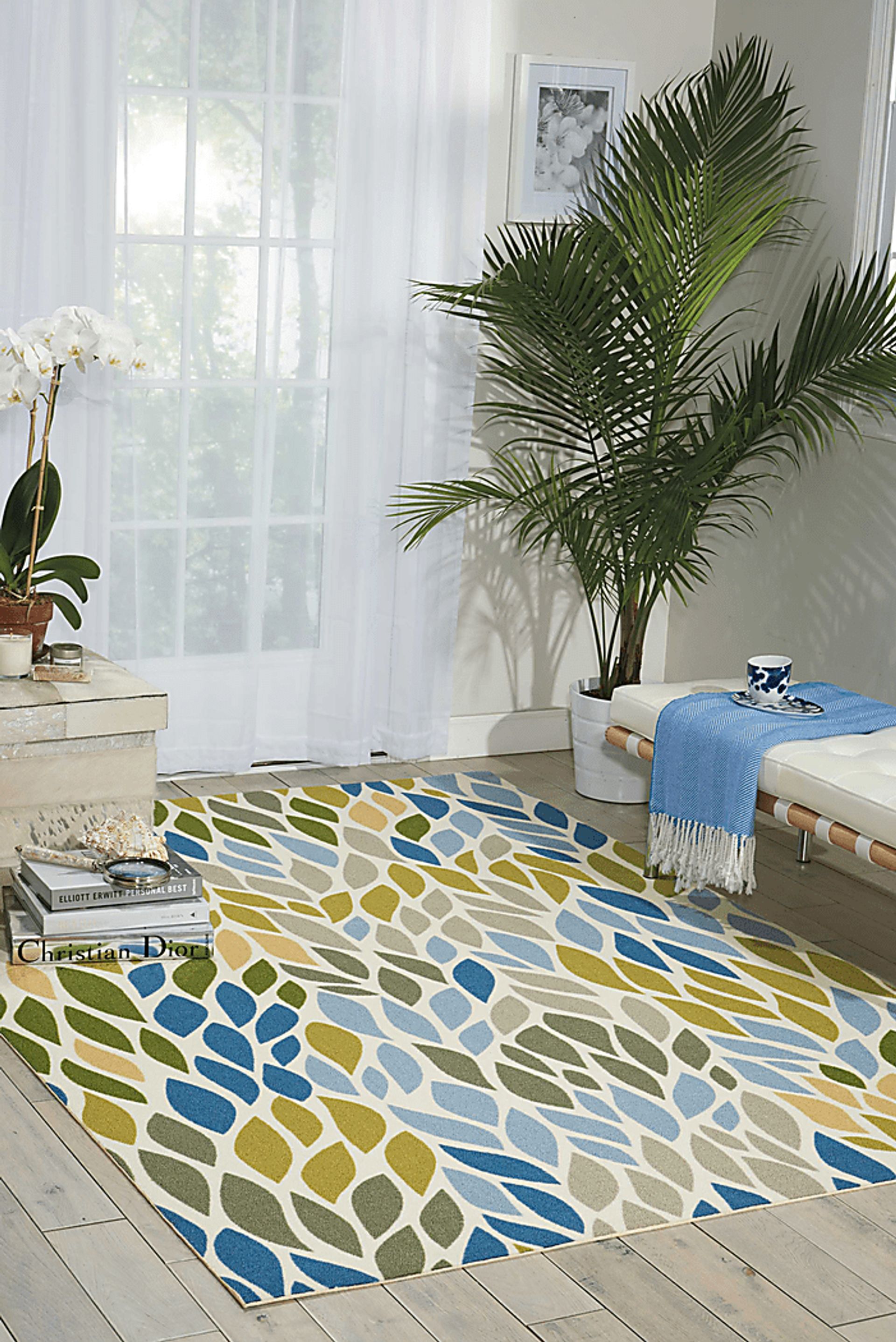 Malika Multi 5' x 8' Indoor/Outdoor Rug - Image 4