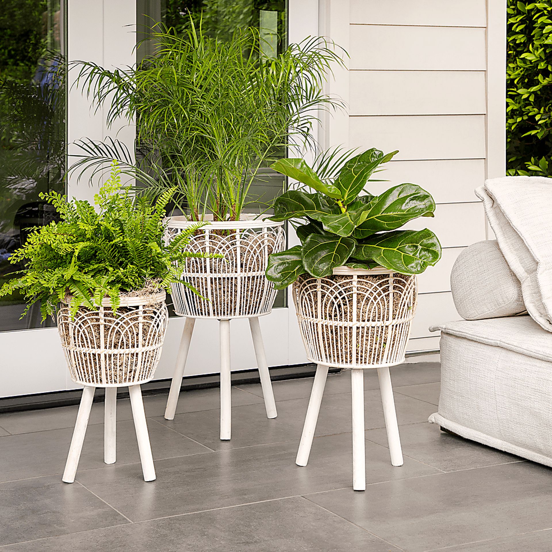 Mallaga White Planter, Set of 3 - Image 2