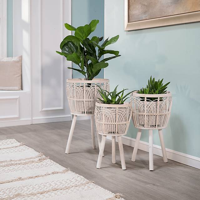 Mallaga White Planter, Set of 3 - Thumbnail - Image 9