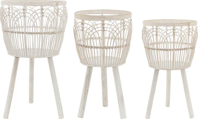 Mallaga White Planter, Set of 3 - Thumbnail - Image 1