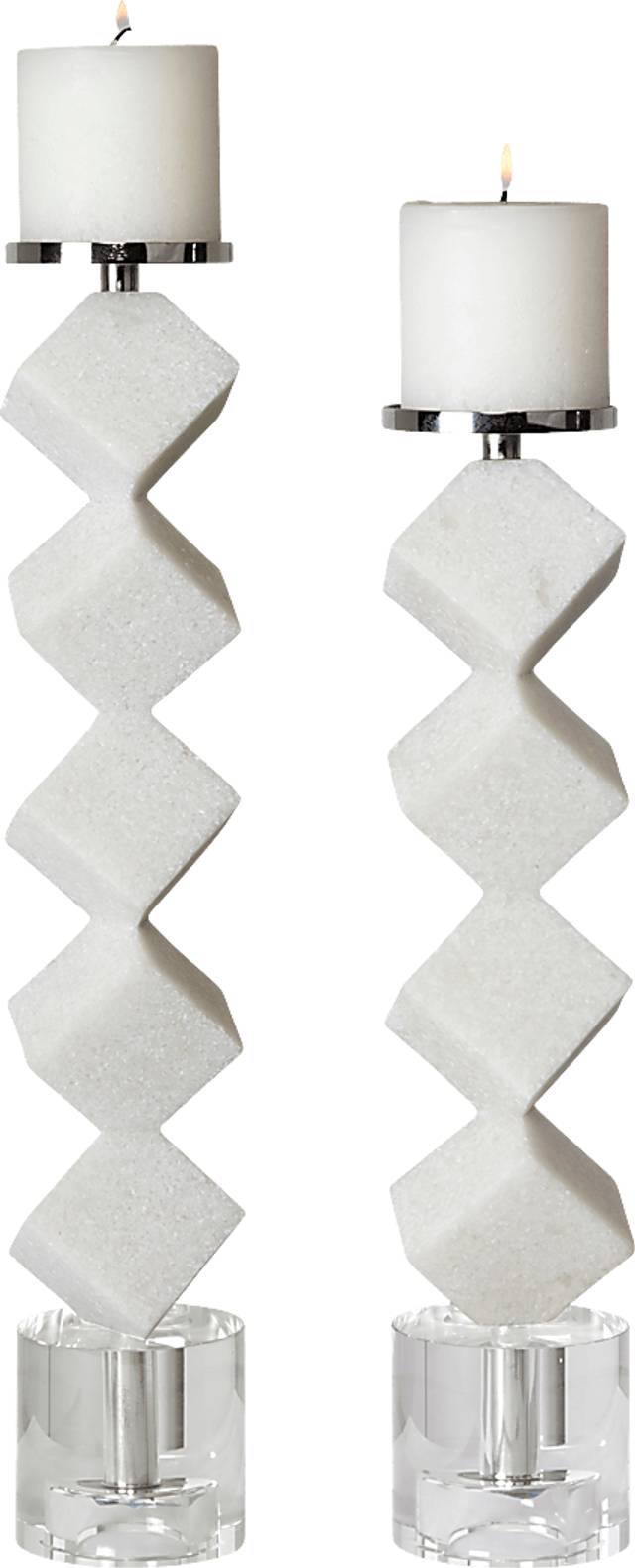 Mallden White Candle Holder, Set of 2 - Thumbnail - Image 3