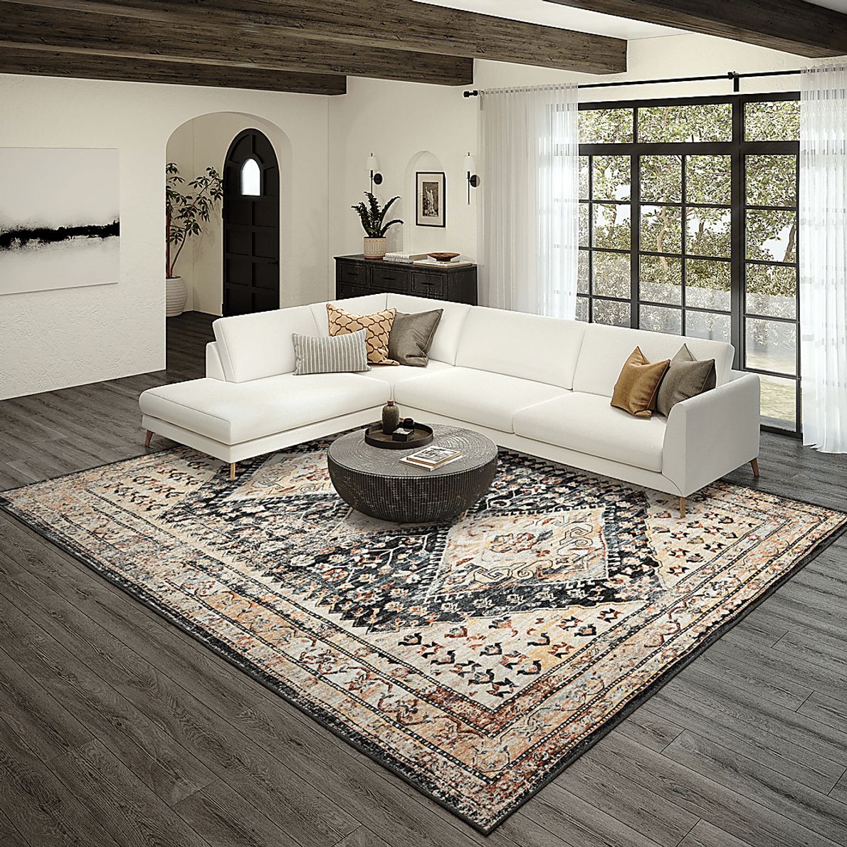 Malloroso Midnight/Multi 3' x 5' Rug