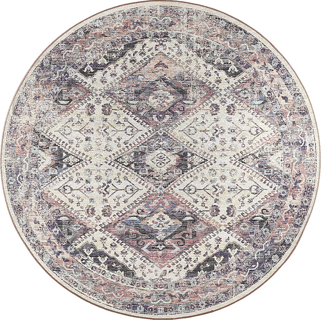 Malloroso Pearl/Multi 8' Round Rug