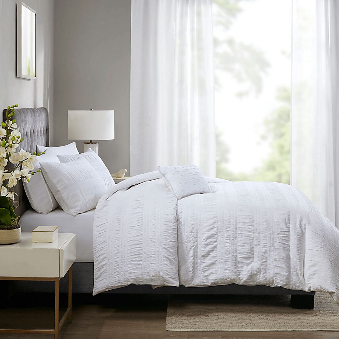 Malodin White 4 Pc King/California Duvet Set