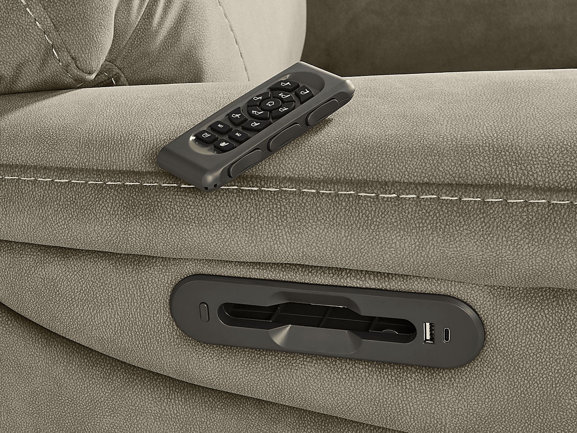 Malone Gray Triple Power Rocker Recliner - Image 6