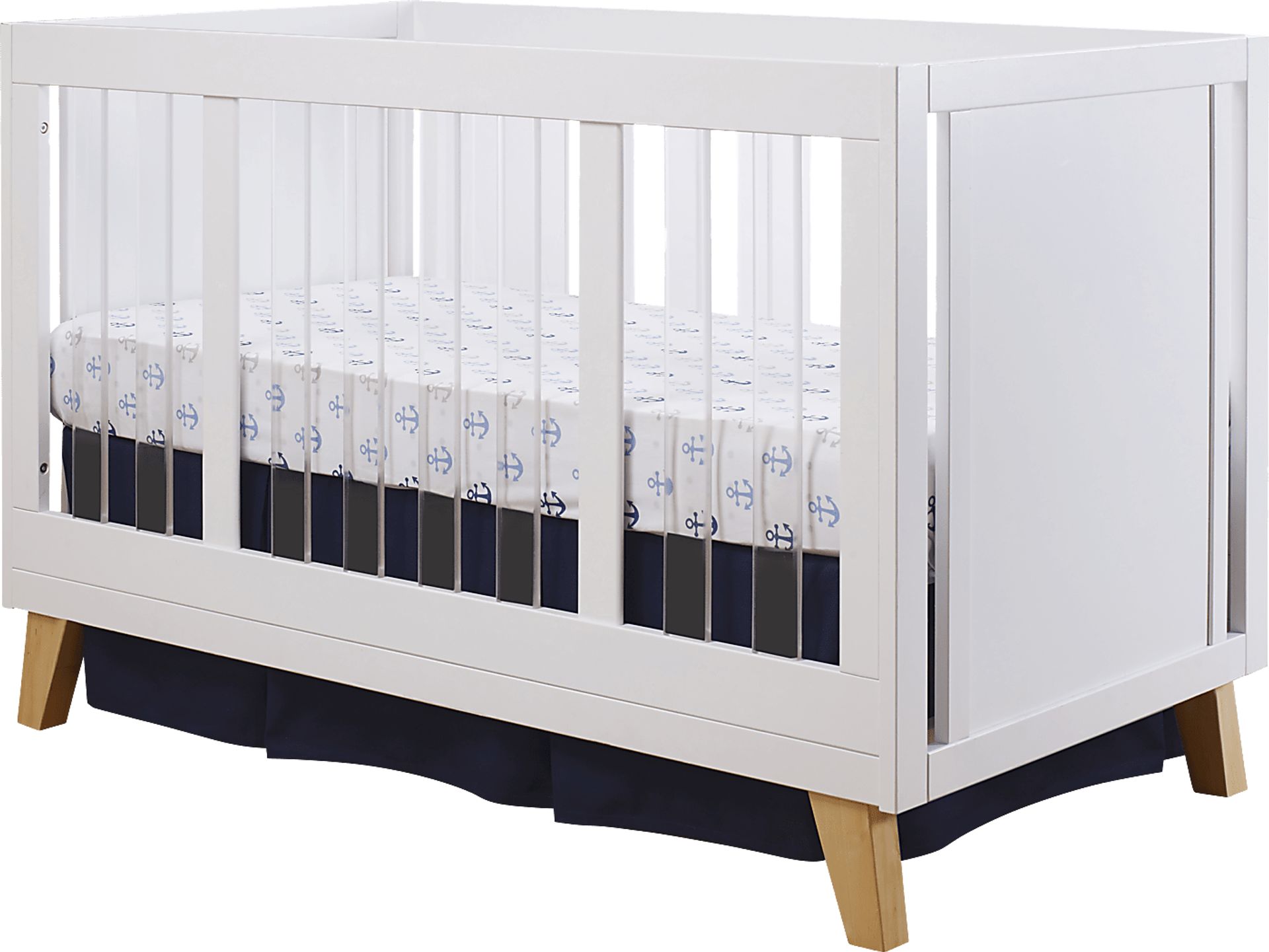 Malou White Natural Crib - Image 1
